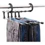 5 in 1 Telescopic Folding Hanger Stainless Steel Pants Hangers Clothes Organizer Space Saver Storage Rack for Hanging