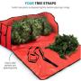 Extra Wide Opening Christmas Tree Storage Bag - Fits Up To 9 ft. Tall Artificial Disassembled Trees, Durable Straps & Reinforced Handles - Holiday Xmas, 600D Oxford Duffle Bag - 5 Year Warranty, Red