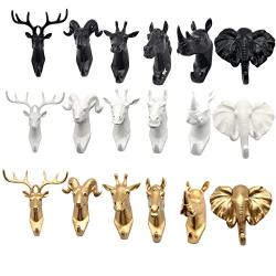 bouti1583 Single Elephant Head Ear Wall Hanger Coat Hat Hook Animal Shaped Decorative Gift Gold