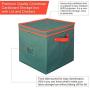 2win2buy Christmas Ornament Storage Boxes Containers Adjustable 64 Compartment Cube Organizer with Dividers Xmas Storage Chest Keeps Holiday Decorations Clean and Dry for Next Season 12x12x12 - Green