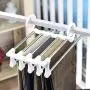 Glumes Magic Hangers Space Saving Clothes Hangers Organizer Multi Layers Metal Pant Slack Hangers Trouser Hanger - Closet Storage for Jeans Trousers Storage Pant Rack for Men Women and Kids Clothes
