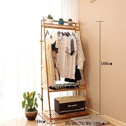 Wall CR Coat Racks Coat Rack Nan Bamboo Bedroom Foyer Living Room Coat Rack Modern Flooring Simple Clothes Hanger Drying Hat Rack (Size : 50cm)