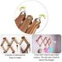 BUZIFU Coat Rack Shelf Expandable Accordion Wooden Clothes Hat Hanger Wall Mounted Coat Rack with 10 Peg Hooks Folding Wooden Hook Rack for Hallway Bathroom Living Room Kitchen, Rustic Walnut Color