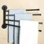 Alise Swing Out Towel Bar 4-Bars Folding Arm Swivel Towel Hanger Wall Mount Bathroom Towel Rack Space Saving,SUS304 Stainless Steel Matte Black