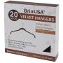 BriaUSA Velvet Shirt & Dress Hangers Notched Shoulder Prevents Slipping Steel Chrome Swivel Hooks ? Black ? Boxes of 20