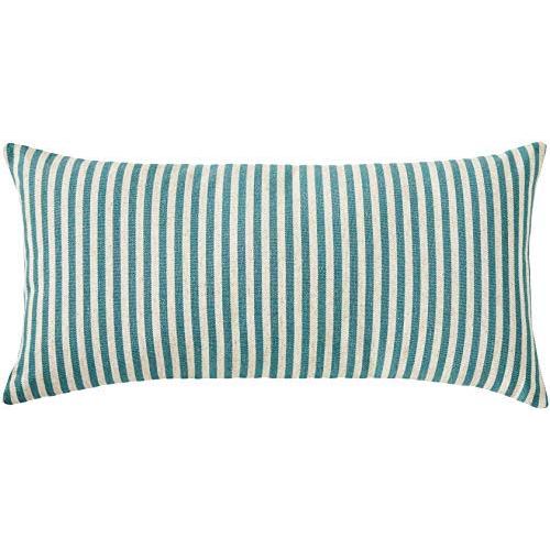 Ravenna Home Casual Striped Throw Pillow, 24 x 12 Inch, Teal