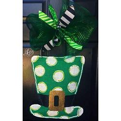 Polka Dot Leprechaun Hat Burlap Door Hanger- Leprechaun Burlap Door Hanger-St. Patricks Day Door Hanger- St. Patricks Day Wreath-Leprechaun Wreath-Door Decor