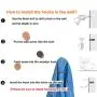 DI QIU REN 6 Pack Wooden Coat Hooks, Heavy Duty Wall Mounted Single Hook Handmade Decorative Craft Clothes Hanger, (3 White 3 Black)