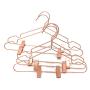 Koobay 10Pack 17" Metal Hook Wire Rose Gold Copper Hangers with Clips Clothes Stroage Coat Hangers