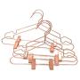 KOOBAY 50Pack 17" Metal Hook Wire Rose Gold Copper Hangers with Clips Clothes Stroage Coat Hangers