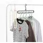 Wardrobe Space Saving Organizer Storage Rack Buckle Anti-Slip Hanger 9 Hole Multilayer Windproof Clothes Hanger Fixed Holder 10pcs Random Color