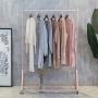FURVOKIA Modern Simple Heavy Duty Metal Rolling Garment Rack with Wheel,Retail Display Clothing Rack,Wrought Iron Single Rod Floor-Standing Hangers Clothes Shelves (Rose Gold Square Tube, 47.2 L)