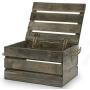 The Lucky Clover Trading Antique Wood Crate Storage Boxes with Swing Lid, 11", Natural