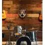 Hog Head Coat & Hat Rack, Key Hanger, Dog Leash Holder, Decorative Home Storage, Handmade on Engraved Rustic Wood, Entryway Foyer Hallway Office Bedroom Man Cave Hunter Decor, Wall Mount