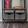 InStorages Collapsible File Boxes Storage Organizer with Lid，Decorative Linen Filing and Letter/Legal Storage Bins Grey(1 Pack)