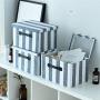 Storage Bins Decorative Storage Boxes Organizer Bins with Lids Handles for Home Fabric Bins Memory Boxes with Lid Empty Gift Basket for Toys(14.5 x 10 x 8.3 Inch,3-Pack)