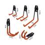 WINSOON Heavy Duty Double Utility Garage Hooks Wall Mount Hook Set Tool Tack Storage (2 x Samall J Shape, Orange)
