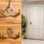 Heavy Duty Wall Hooks 8 Pack Double Prong Robe Hook Rustic Hooks Retro Clothes Hanger Coat Hanger Wall Mounted Hook with 20 Screws 35 LB