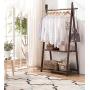 QPSGB Simple Fashion Solid Wood Coat Rack, Floor Hanger Bedroom Creative Clothes Rack, Home Hanger Simple Living Room Wooden Coat Rack (Color : Wood, Size : Double Layer)