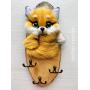 Fox on wooden Key Holder, wooden Key Rack, wooden Key Cabinet, Fox Key hanger, wooden Hanger, Leash Hanger