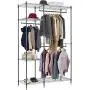 Hanging Closet Organizer and Storage Heavy Duty Clothes Rack Sturdy 3 Rod Garment Rack Large with Wire Shelving Height Adjustable Commercial Grade Metal Clothes Stand Rack for Bedroom Cloakroom,Black Hanging Closet Organizer and Storage Heavy Duty Clothes Rack Sturdy 3 Rod Garment Rack Large with Wire Shelving Height Adjustable Commercial Grade Metal Clothes Stand Rack for Bedroom Cloakroom,Black