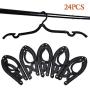 Timoo Travel Hanger, 24 pcs Heavy Duty Folding Hanger Plastic Clothes Hangers for Travel & Home Use, Black