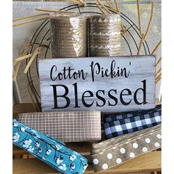 Rustic Cotton Pickin Blessed Wreath Kit, DIY Rustic Wreath Kit, Door Hanger, Door Wall Decor, Burlap Bowtique