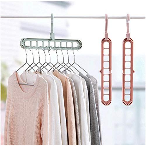 10pcs Non-Slip Plastic Clothes Hanger Storage Rack Holder Wardrobe Closet Organizer Clothing Space Saving Hanging Hooks Random Color