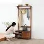 European Style Coat Racks Landing Bedroom Creative Clothes Hanger Living Room Storage Multifunction Change The Shoe Stool Can Be Stored   Stool Coat Rack 8237170cm Pine ( Color : White )