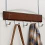 Over The Door Storage Rack, Heavy-Duty Organizer Hooks Hanger for Clothes, Coats, Hats, Towel, Bag, Robe (Brown)