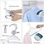 SONGMICS Plastic Hangers, 50 Pack with 10 Extra Clips, Space Saving Clothes Hangers, Ultra Thin with Non Slip Rubber Coating, Scarf and Tie Bar, 360° Chrome Swivel Hook UCRP41M-50A (Renewed) SONGMICS Plastic Hangers, 50 Pack with 10 Extra Clips, Space Saving Clothes Hangers, Ultra Thin with Non Slip Rubber Coating, Scarf and Tie Bar, 360° Chrome Swivel Hook UCRP41M-50A (Renewed)