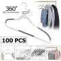 Saturnpower Suit Hangers Ultra Thin Velvet Coat Hangers Non Slip Flocked Clothes Hanger for Home Shirt Hanger with 360°Swivel Hook (100)