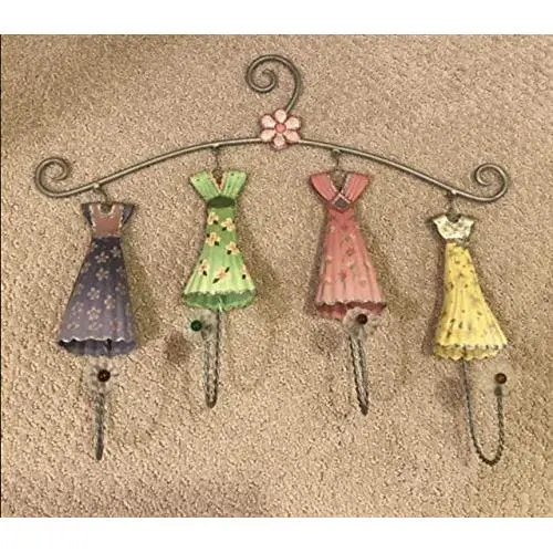 19” Wide Cute Unique Mini Clothes Coat Hanger Girls Room Decor Hand Painted Dresses Frocks Metal 19” Wide Cute Unique Mini Clothes Coat Hanger Girls Room Decor Hand Painted Dresses Frocks Metal