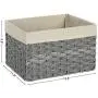 SONGMICS Set of 3 Rattan-Style Storage Bins, Indoor Collapsible Storage Baskets, Toy Organizers, 30L Decorative Bins with Liner and Handles, Bedroom Closet Laundry Room, Gray URRB225WG