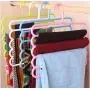 Pants Hangers Holders Multifunction Trousers Hanger Tie Scarfs Belt Towel Non-Slip Magic Hanger Storage Rack Clothes Hanger 5pcs Random Color