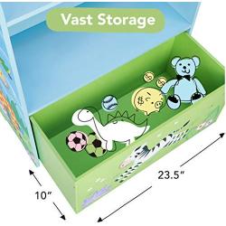 Fantasy Fields - Sunny Safari Toy Organizer with Rolling Storage Box, Wooden Toy Storage