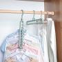 Decdeal Hanger Organizer Multi-Port Support, Rotate Anti-Skid Folding Hanger Magic Space Saving Clothes Hangers Organizer with 9 Holes for Drying and Storage