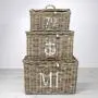 Maine Furniture Co. Kubu Rattan Baskets Set of 3, Boxes with Handle, Multifunctional Storage Organizer, Incredibly Sturdy and Stylish-Small, Medium and Large Size, 40 x 60 x 35 cm, Natural