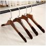 5pcs Retro Solid Wood Clothes Hanger Wooden Pants Rack Anti-Skid Household Adult Clothes Support