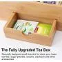 BEEBO BEABO Tea Boxes Storage Bamboo with Drawer,Nature Tea Bag Organizer 8 Compartments for Coffee,Tea,Sugar Packets,Sweeteners,Creamers,Drink Pods and More BEEBO BEABO Tea Boxes Storage Bamboo with Drawer,Nature Tea Bag Organizer 8 Compartments for Coffee,Tea,Sugar Packets,Sweeteners,Creamers,Drink Pods and More