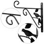 Hanging Plants Bracket 10in Wall Planter Hook Flower Pot Bird Feeder Wind Chime Lanterns Hanger Patio Lawn Garden for Shelf Shelves Fence Screw Mount against Door Arm Hardware