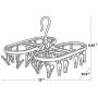 MONSTA Living Laundry Drying Rack Dry Clothes Hanger with 24 Clips - Compact Portable Outdoor Indoor Clothesline Replacement To Dry Clothing with Clips (Hanger with 24 Clips)