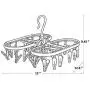 MONSTA Living Laundry Drying Rack Dry Clothes Hanger with 24 Clips - Compact Portable Outdoor Indoor Clothesline Replacement To Dry Clothing with Clips (Hanger with 24 Clips)