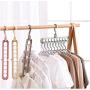 10pcs Random Color Magic Multi-Port Support Circle Clothes Hanger Clothes Drying Rack Multi-Functional Plastic Hangers Storage Racks