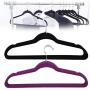 Homgrace Heavy Duty Velvet Clothes Hangers, Durable Non Slip Space Saver Clothes Hangers (Purple, Pack of 120)