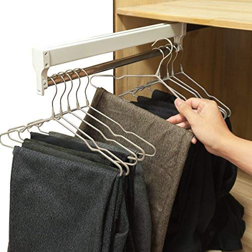 Pull-Out Closet Valet Rod Adjustable Wardrobe Clothing Rail AINGER(17.7 inches) Pull-Out Closet Valet Rod Adjustable Wardrobe Clothing Rail AINGER(17.7 inches)