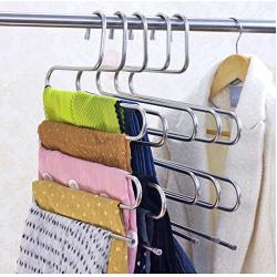 Hanging Clothes Hanger Clothing Storage Multifunctional Stainless Steel Multi-Layer Rack Seamless Adult Hanging Pants Hanger 2pcs