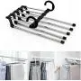 5 in 1 Pant Rack 5pcs Random Color Shelves Stainless Steel Clothes Hangers Multi-Functional Wardrobe Magic Hanger 5 in 1 Pant Rack 5pcs Random Color Shelves Stainless Steel Clothes Hangers Multi-Functional Wardrobe Magic Hanger