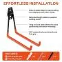 KONGDY Steel Garage Storage Utility Hooks 8Pcs Heavy Duty Ladder Wall Hangers U Hooks Rust Resistant Non-slip for Organizing Power Tools Ladders Bikes Ropes Bulk items