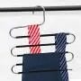FindUWill Pants Hangers and Baby Clothes Dividers, S-Shaped 5 Layers 5 Levels Non Slip Pants Stainless Steel Hangers(4 Pack) and Baby Clothing Dividers(4 Pack) with a Marker Pen
